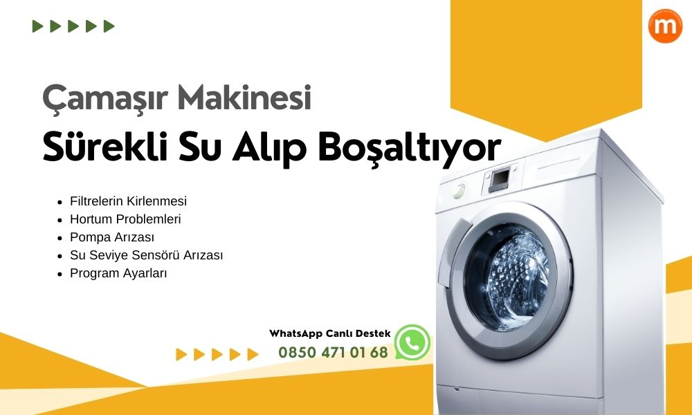 Çamaşır makinesi sürekli su alıp boşaltıyor sorunu görseli